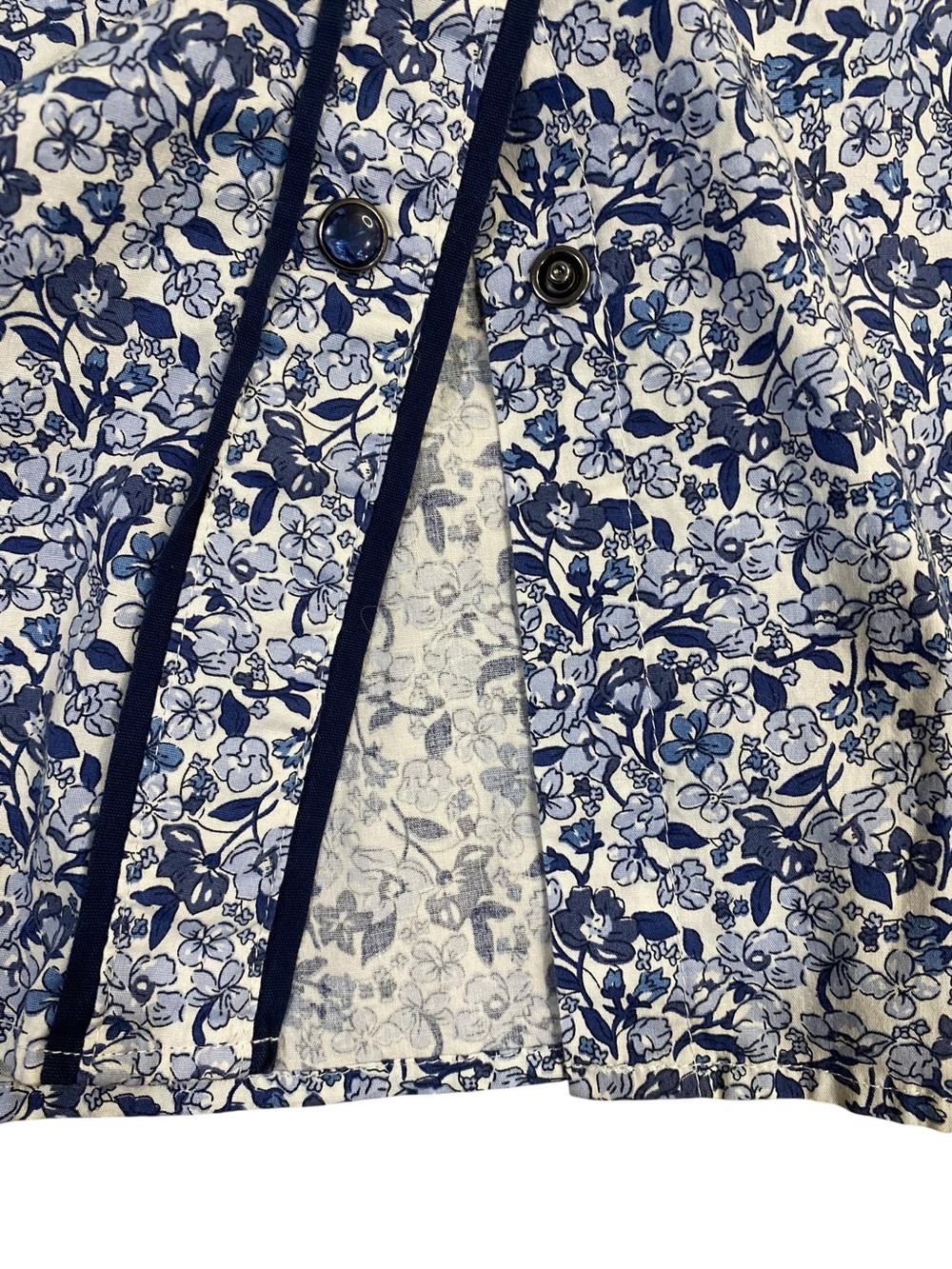 Shyanne Blue Floral Western Pearl Snap Shirt - Picture 3 of 7